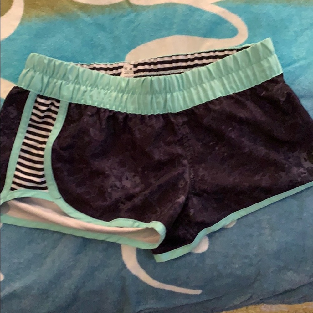 Cute Hurley Board shorts black, mint, stripe Sm
